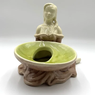 Vtg Haeger 3532 USA Art Pottery Ceramic Maiden Woman Planter Figurine MCM 9.5" - Image 1 of 4