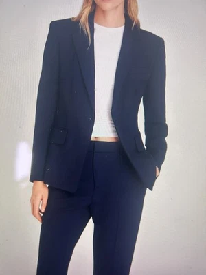 Blazer Club Monaco Para Mujer Talla 8 Borrem Corte Relax Pantalones Acampanados Traje AZUL MARINO NUEVO CON ETIQUETAS Foto 1 de 4