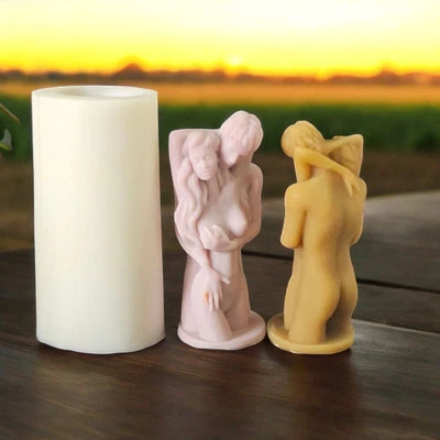  Molde de silicona para pareja romántica para fundición de jabón, velas y esculturas  Foto 1 de 4