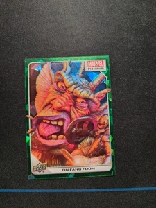 2023 UD Marvel Platinum High Series Green Crackle /99 FIN FANG FOOM #4 A9 - Picture 1 of 2