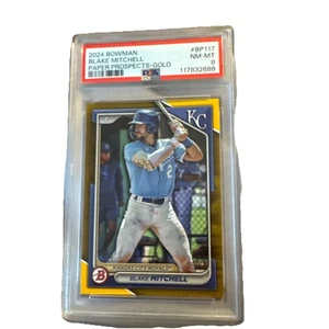 *POP 1*  2024 BOWMAN PAPER PROSPECTS GOLD #BP117 BLAKE MITCHELL 5/50 PSA 8 - Picture 1 of 3