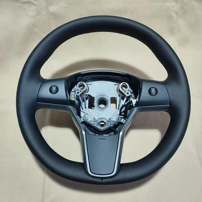 Heated Leather Wheel Steering DriverTesla Model 3 Fit for New Black θ - Image 1 of 4
