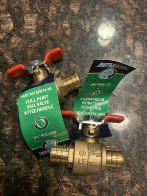 Set of 2 Everflow 615P034-NL Full Port Ball Valve 3/4″ Pex X Pex Lead Free - Image 1 of 4