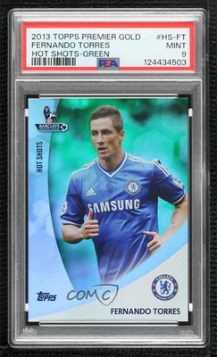 2013 Topps English Premier Gold Hot Shots Green /99 Fernando Torres PSA 9 Estado perfeito - Imagem 1 de 2