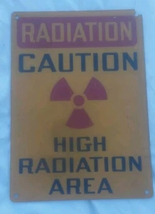 CAUTION HIGH RADIATION AREA SIGN Plastic - Picture 1 of 3