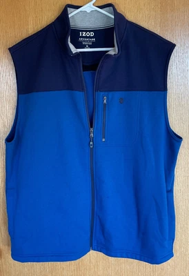 Chaleco polar Izod Advantage Performance Sport Flex azul elástico para hombre talla XL Foto 1 de 4