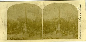 PARIS Fontaine du Châtelet, vue stéréo PHOTO photographie circa 1870 - Picture 1 of 1