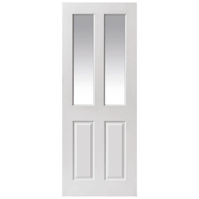 4 Panel Internal door 2L Clear Toughened Glass Semi-Solid Core Smooth + Delivery - Image 1 of 2