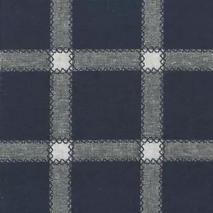 Woven Block NAVY BLUE Home Decor Upholstery Drapery Pillow Sewing Fabric BTY - Picture 1 of 5
