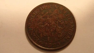 1929 MONEDA DE BRONCE DE 2 1/2 CENTAVOS DE LOS PAÍSES BAJOS REINA WILHELMINA MARCA PRIVADA - Imagen 1 de 12
