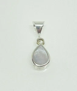 Gorgeous Sparkling White Mother of Pearl Inlaid Pendant 925 Solid Silver #17251 - Picture 1 of 11