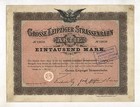 Große Leipziger Straßenbahn – LEIPZIG – Aktie über 1.000 Mark vom 17.03.1917