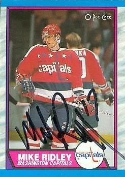 Mike Ridley autographed Hockey Card (Washington Capitals) 1989 O-Pee-Chee #165 - Image 1 of 1