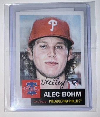 Alec Bohm 2021 Topps Living SILVER INK Autograph by Artist Jared Kelley #d 2/25 - Image 1 of 2