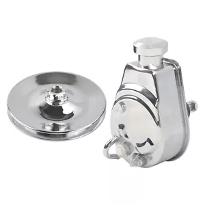 For BBC SBC Chevy Saginaw Style Power Steering Pump + Single Groove Pulley - Foto 1 di 12