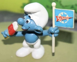 Schlümpfe Werbeschild Schlumpf Scholler Werbefahne Schöller selten Vintage Figur - Bild 1 von 4