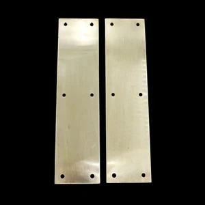 Par de 12 pulgadas vintage Placas de empuje de puerta de latón pulido - Imagen 1 de 3