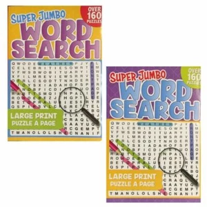 Large Print Crossword Wordsearch book Jumbo Mega Puzzles Adults Children - Picture 1 of 10