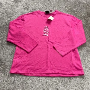 Jennifer Lauren Shirt Womens Large Pink Long Sleeve Sweatshirt Soft New NWT - Picture 1 of 10