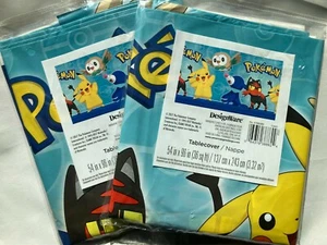 Pokemon Plástico Mantel Cumpleaños Fiesta Suministros Pikachu Rowlet Litten Popplio - Imagen 1 de 5