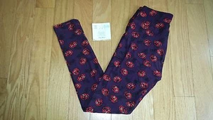 LULAROE ~ LEGGINGS TALLA ÚNICA OS púrpura con linternas Jack O gatos negros Halloween - Imagen 1 de 1