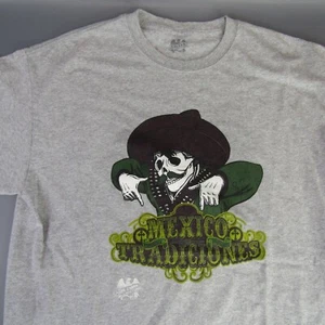 Mexico Tradiciones Skeleton Cowboy T-Shirt Men's Size XL Graphic Tee Extra Large - Picture 1 of 6