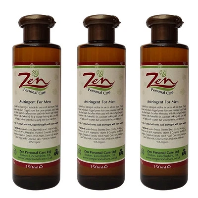 MENs FACE ASTRINGENT Organic Pack 3 150ml Removes dirts causes clogged pores - Image 1 of 3