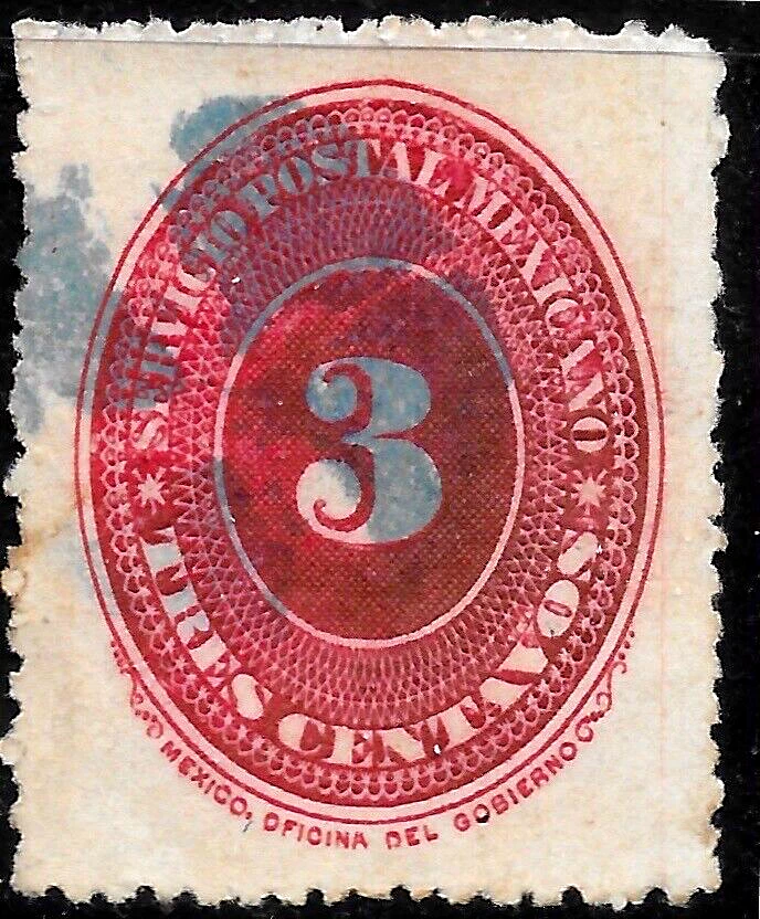 MEXICO stamp 3c. 1886 - 1890 Numeral / used /🔥VF - Image 1 of 1