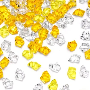 Fake Ice Rocks 150PCS Yellow and Orange Acrylic Crushed Ices Plastic Gems for... - Picture 1 of 6