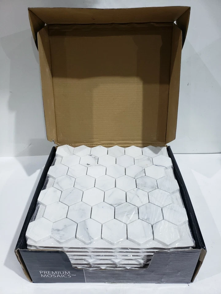 Azulejo de mosaico MSI Calacatta Cressa hexagonal 12x12 (9,8 sq. ft/estuche) CALCRE-2HEXH  Foto 1 de 4