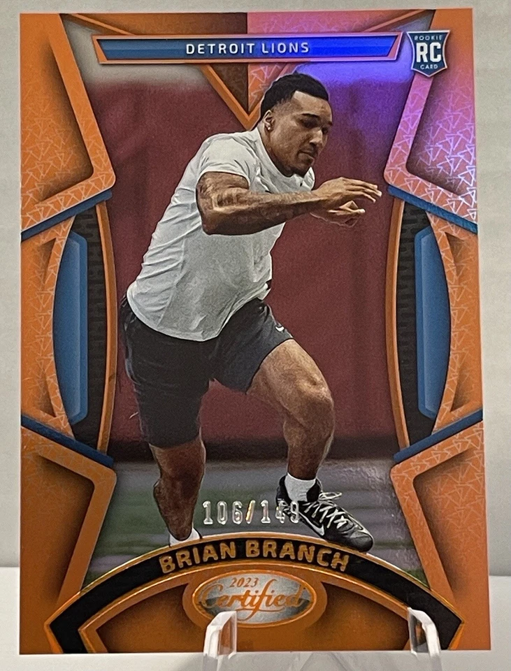🔥BRIAN BRANCH   DETROIT LIONS  ROOKIE - 2023 Certified Mirror Orange #’D/ 149🔥 - Image 1 of 4