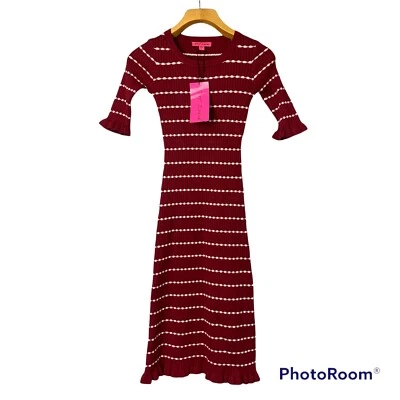 Vestido suéter Betsey Johnson Sweet in Stripes novo com etiquetas médio - Imagem 1 de 4
