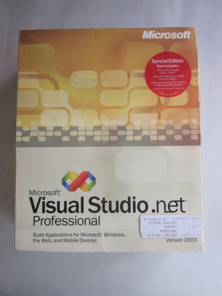 NEW Visual Studio .Net 2003 Professional Full Retail Version Includes SQL/SERVER - Image 1 of 4