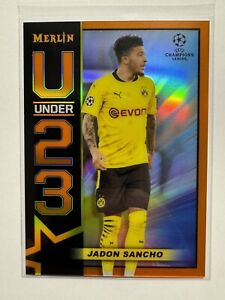 2020-21 Topps Merlin Chrome Jadon Sancho U23 Stars Orange Refractor /25