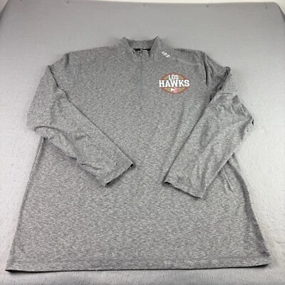 Atlanta Hawks Sweatshirt Mens 2XLT Tall Gray 1/4 Zip Pullover Lightweight NBA - Image 1 of 4