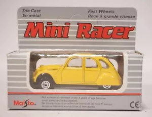 Original Maisto 11001 Mini Racer 1:64 Citroen Yellow Cult Retro Die Cast In OVP - Picture 1 of 5