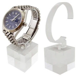 2 Pack of Crystal Clear Watch Stands with Sturdy Acrylic Weighted Base - Picture 1 of 6