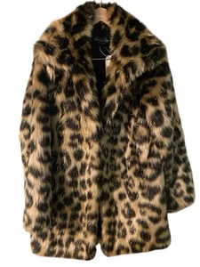 Fabulous Furs Donna Salyers Cheetah Faux Fur Coat Size Small NEW Animal Print - Picture 1 of 5