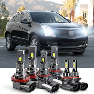 6X For Cadillac SRX 2010-2016 LED Headlight High Low Beam+Fog Light Bulbs Combo - Image 1 of 4