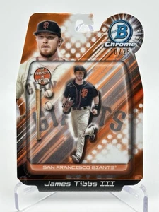 2024 Bowman Draft Chrome James Tibbs In Action Orange Refractor /25 #BIA-11 - Picture 1 of 3