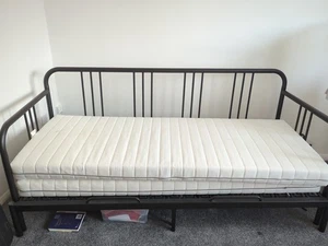 IKEA Fyresdal Black Day-bed Frame 80x200 cm with Mattress, Pull-out Double Bed - Picture 1 of 1