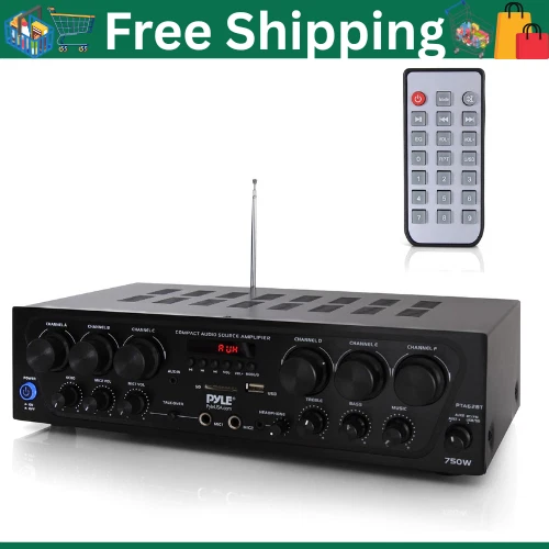 Wireless Bluetooth Home Audio Amplifier System-Upgraded 6 Channel 750 Watt - Image 1 of 4