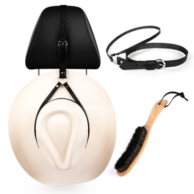 A.J. BOONE Cowboy Hat Rack for Pickup Trucks – Loop-Around Buffalo Leather Cowboy Hat Ha...