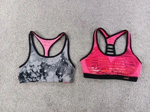Aviva Sport Lot Of 2 Small Womens Activewear Top Sports Bra Gray Pink - Picture 1 of 14
