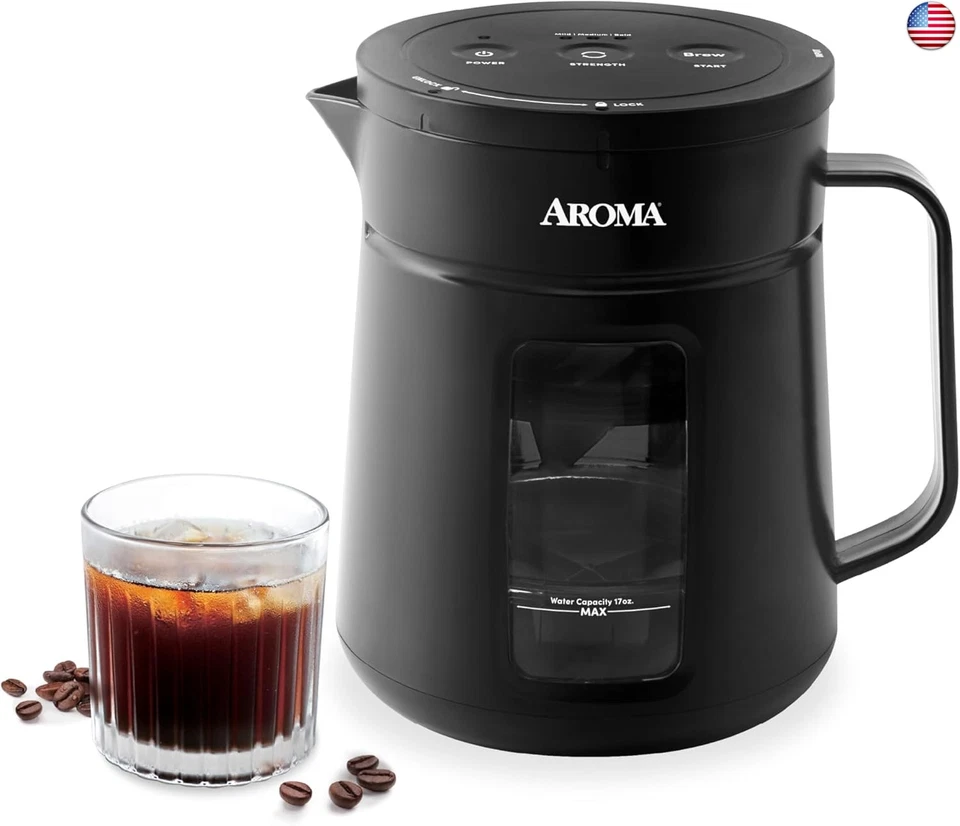 AROMA 5-MINUTE INSTANT COLD BREW COFFEE MAKER ACM-210B - BLACK