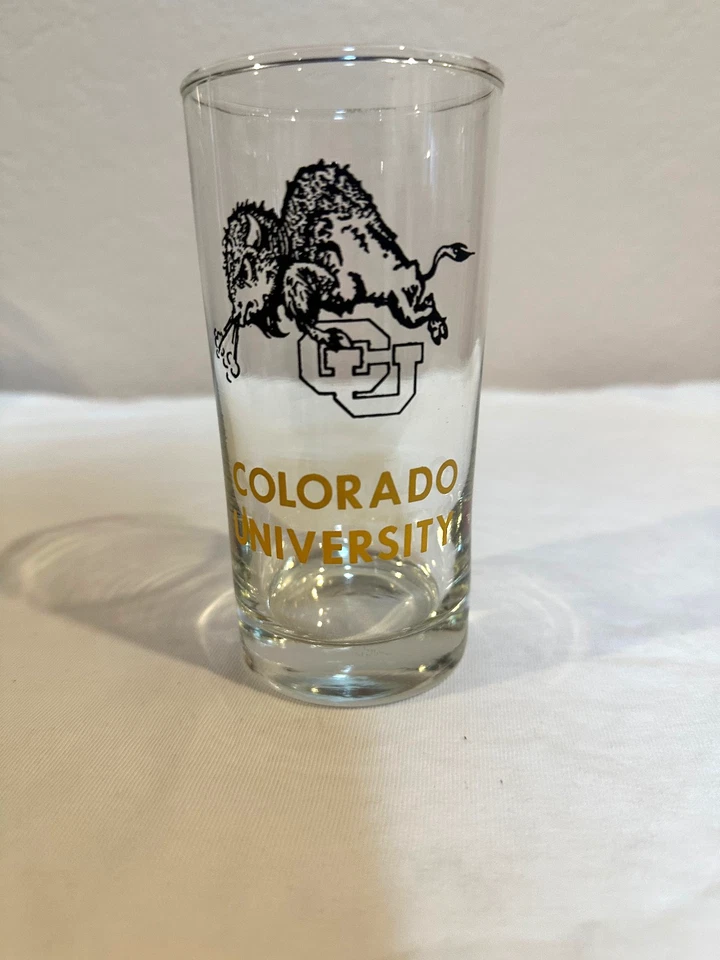 UNIVERSITY OF COLORADO CU GLASS BUFFALOS NCAA BOULDER COLLEGE BEER BAR - Image 1 of 4