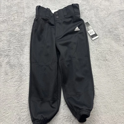 Adidas Boys Triple Stripe Elastic Bottom Baseball Pants Aeroready Size XS Black - Image 1 of 4