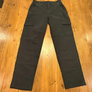 American Eagle Cargo Jeans schwarz gerades Bein Stretch elastischer Bund Damen 4 kurz - Bild 1 von 10