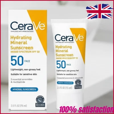 Protector Solar Mineral Hidratante CeraVe SPF 50 75 ml con Ceramidas Cuidado de la Piel NUEVO - Imagen 1 de 4