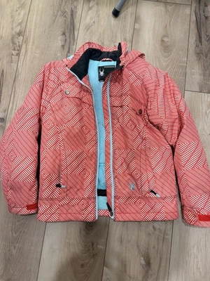 Girl’s Size 14 SPYDER jacket White, Red and Green Excellent - Image 1 of 4